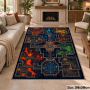 Colorful Dungeon Maze Area Rug shown in room setting, view 8