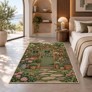 Garden Shed Rug in a bedroom with an arched window