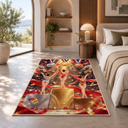 Gymnastics Podium Rug in a bedroom with an arched window
