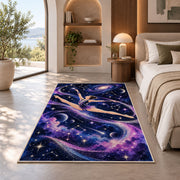 Galaxy Gymnast Rug in a bedroom with an arched window