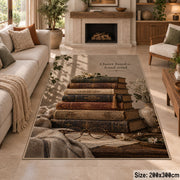Weathered Books Floral Area Rug shown in room setting, view 8