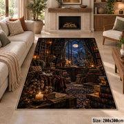Moonlit Library Reading Nook Area Rug shown in room setting, view 8