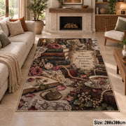 Romantic Floral Books Area Rug shown in room setting, view 8