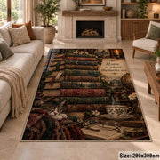 Vintage Book Stack and Tea Area Rug shown in room setting, view 8