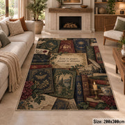 Botanical Vintage Books Area Rug shown in room setting, view 8