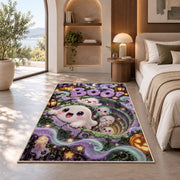 Cute Boo ghost well area rug in a bedroom beside a window