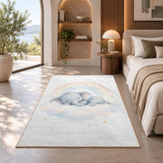 Sleeping Elephant Rainbow Rug, Soft Pastel Nursery Area Carpet for Baby Bedroom and Kids Decor - image 8