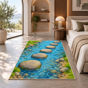 River Stepping Stone Rug, Blue Water Garden Area Carpet for Kids Bedroom and Nature Room Decor - image 8