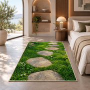 Green Garden Stone Path Rug, Meadow Nature Area Carpet for Kids Bedroom and Cozy Room Decor - image 8