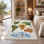 Illustrated Animal World Map Rug, Colorful Geography Area Carpet for Kids Bedroom and Playroom - image 8