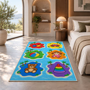 Colorful Sea Creature Shapes Rug, Blue Ocean Area Carpet for Kids Bedroom and Playroom Decor - image 8