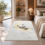 Sleeping Panda Moon Rug, Cream Nursery Area Carpet for Baby Bedroom and Gentle Kids Room Decor - image 8