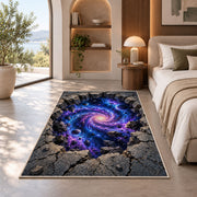 Purple Galaxy Portal Rug, Cracked Stone Cosmic Area Carpet for Bedroom and Fantasy Room Decor - image 8