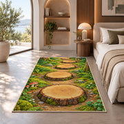 Woodland Tree Stump Path Rug, Green Forest Area Carpet for Kids Bedroom and Nature Room Decor - image 8