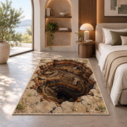 Rustic Cracked Earth Portal Rug, Brown Stone Illusion Area Carpet for Bedroom and Adventure Decor - image 8