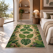 Cream Tropical Leaf Mandala Rug, room view 8