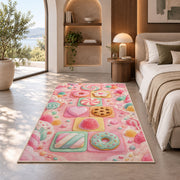 Pink Garden Shapes Rug, room view 8
