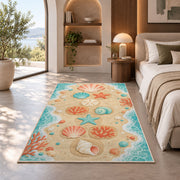 Pastel Peach Floral Mandala Rug, room view 8