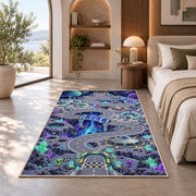 Purple Futuristic City Road Rug, room view 8