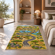Green Countryside Road Rug, room view 8