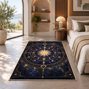 Golden Celestial Circle Rug, room view 8