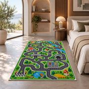 Green City Road Network Rug, Printed Area Carpet for Kids Bedroom and Cozy Living Room Decor - image 8