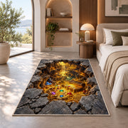 Golden Stone Vortex Rug, Printed Area Carpet for Kids Bedroom and Cozy Living Room Decor - image 8
