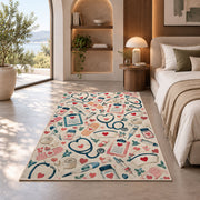 Nurse Essentials Pattern Rug in a bedroom with an arched window
