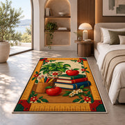 Ruler Border Teacher Rug in a bedroom with an arched window