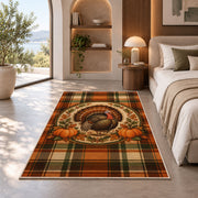 Tartan Plaid Turkey Rug in a bedroom with an arched window
