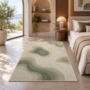 Abstract Pebble Area Rug, Sage Green Organic Shapes Rug, Soft Neutral Modern Room Decor - Image 8