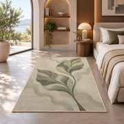 Botanical Branch Area Rug, Sage Green Leaf Pattern Rug, Elegant Neutral Living Room Decor - Image 8