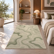 Abstract Wavy Line Area Rug, Sage Green Flowing Pattern Rug, Modern Organic Room Decor - Image 8