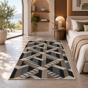 Impossible Staircase Area Rug, Gray Beige Geometric Illusion Rug, Modern Statement Decor - Image 8