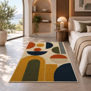Mid Century Geometric Area Rug, Mustard Rust Arch Shapes Rug, Retro Modern Room Decor - Image 8
