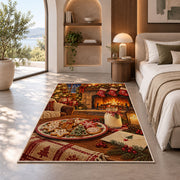 Milk and Cookies for Santa rug in a bedroom with an arched window