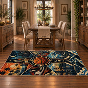 Basketball Trophy in the Clouds Rug displayed in a dining room