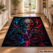 Neon Skull Fantasy Area Rug shown in room setting, view 9