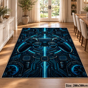 Blue Circuit Controller Area Rug shown in room setting, view 9