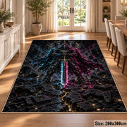 Glowing Fantasy Blade Area Rug shown in room setting, view 9