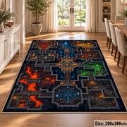Colorful Dungeon Maze Area Rug shown in room setting, view 9