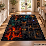 Glowing Dungeon Map Area Rug shown in room setting, view 9