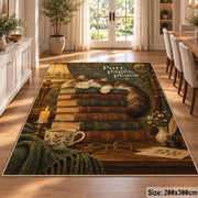 Cat on Antique Books Area Rug shown in room setting, view 9