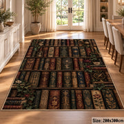 Antique Bookshelf Pattern Area Rug shown in room setting, view 9