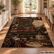 Vintage Book Stack and Tea Area Rug shown in room setting, view 9