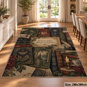 Botanical Vintage Books Area Rug shown in room setting, view 9
