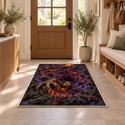 Demon claw abyss vortex area rug in a sunny entryway