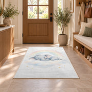 Sleeping Elephant Rainbow Rug, Soft Pastel Nursery Area Carpet for Baby Bedroom and Kids Decor - image 9