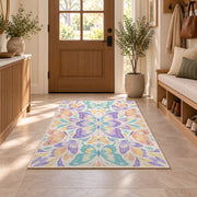 Lavender Botanical Mandala Rug, Pastel Flower Area Carpet for Kids Bedroom and Serene Room Decor - image 9