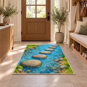 River Stepping Stone Rug, Blue Water Garden Area Carpet for Kids Bedroom and Nature Room Decor - image 9